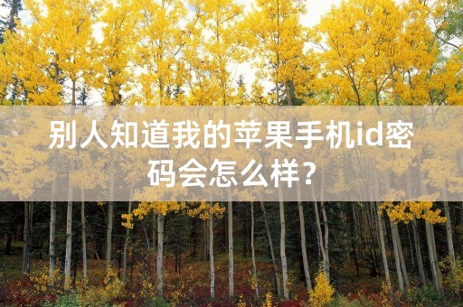 别人知道我的苹果手机id密码会怎么样？