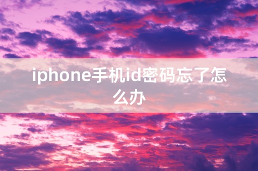 iphone手机id密码忘了怎么办