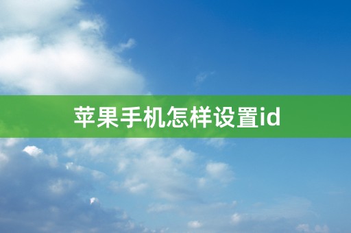 苹果手机怎样设置id