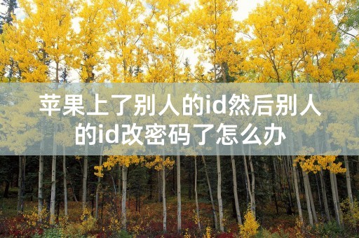 苹果上了别人的id然后别人的id改密码了怎么办