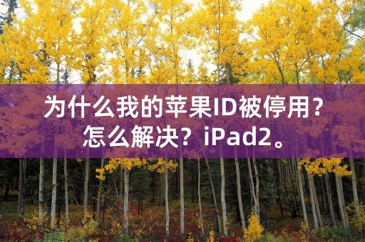 为什么我的苹果ID被停用？怎么解决？iPad2。