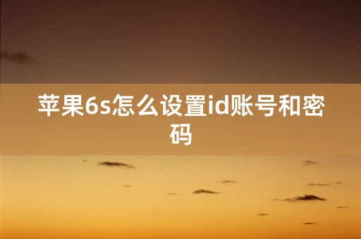 苹果6s怎么设置id账号和密码