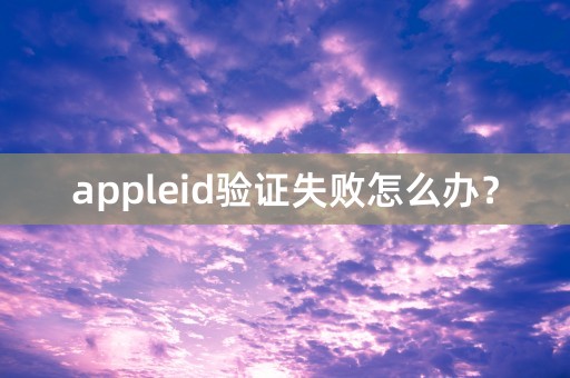 appleid验证失败怎么办？