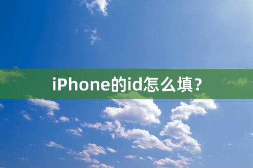 iPhone的id怎么填？