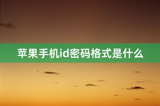 苹果手机id密码格式是什么