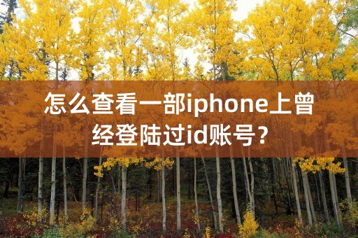 怎么查看一部iphone上曾经登陆过id账号？