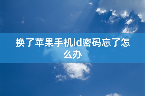 换了苹果手机id密码忘了怎么办