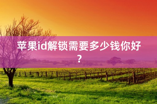 苹果id解锁需要多少钱你好？