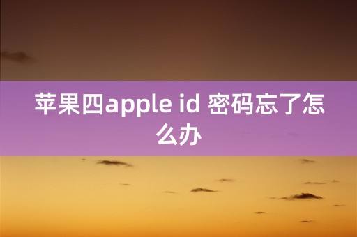 苹果四apple id 密码忘了怎么办