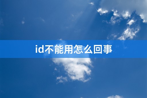 id不能用怎么回事