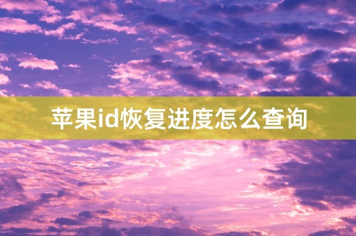 苹果id恢复进度怎么查询