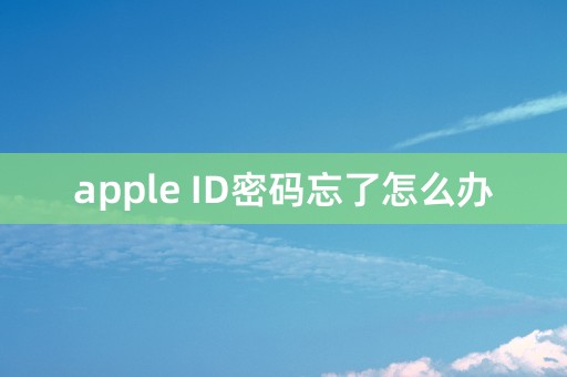 apple ID密码忘了怎么办