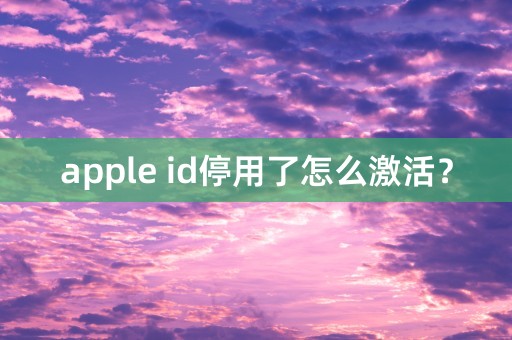 apple id停用了怎么激活？