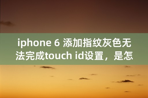 iphone 6 添加指纹灰色无法完成touch id设置，是怎么回事？