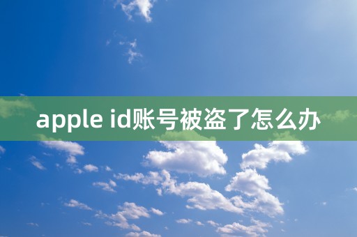 apple id账号被盗了怎么办