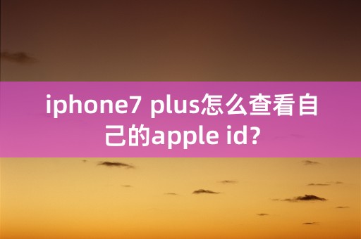 iphone7 plus怎么查看自己的apple id？