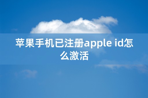 苹果手机已注册apple id怎么激活