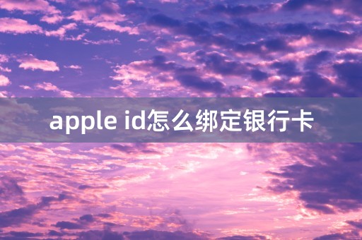 apple id怎么绑定银行卡