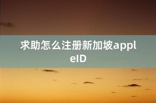 求助怎么注册新加坡appleID