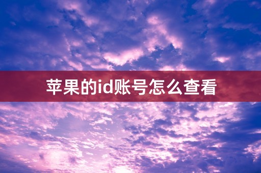 苹果的id账号怎么查看