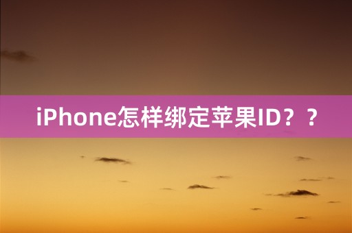 iPhone怎样绑定苹果ID？？