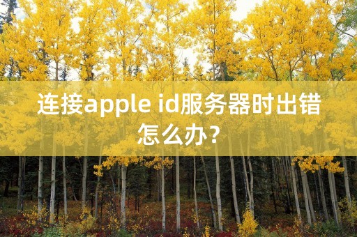 连接apple id服务器时出错怎么办？