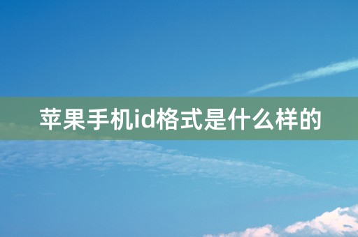 苹果手机id格式是什么样的