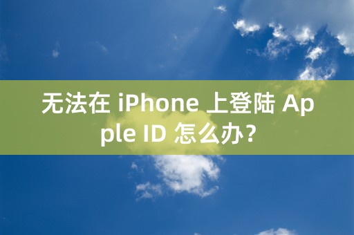 无法在 iPhone 上登陆 Apple ID 怎么办？