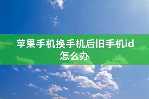 苹果手机换手机后旧手机id怎么办