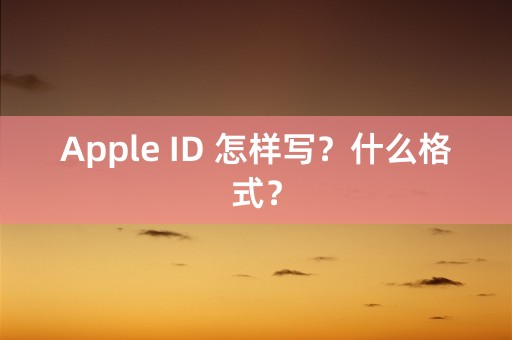 Apple ID 怎样写？什么格式？