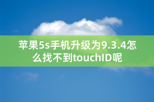 苹果5s手机升级为9.3.4怎么找不到touchID呢