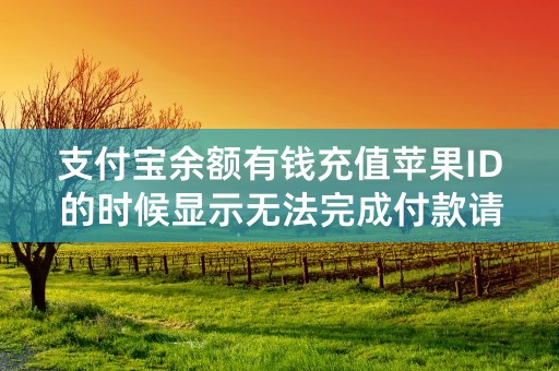 支付宝余额有钱充值苹果ID的时候显示无法完成付款请提升支付宝账号应该怎么解决