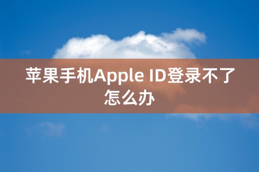 苹果手机Apple ID登录不了怎么办