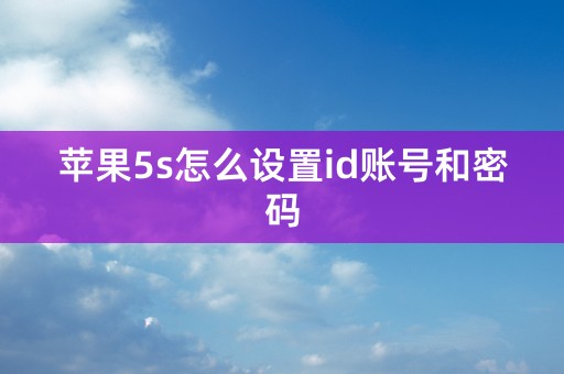 苹果5s怎么设置id账号和密码