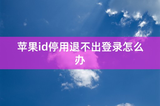 苹果id停用退不出登录怎么办