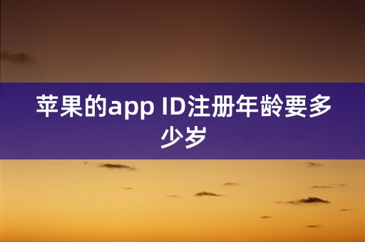 苹果的app ID注册年龄要多少岁