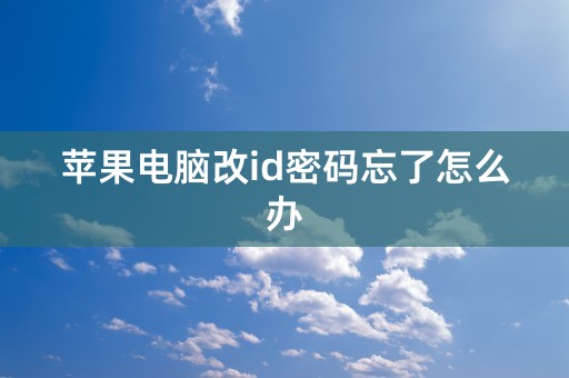 苹果电脑改id密码忘了怎么办