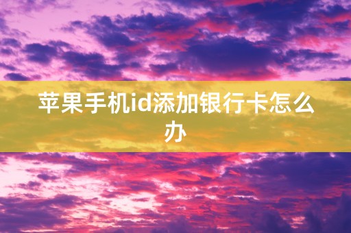 苹果手机id添加银行卡怎么办