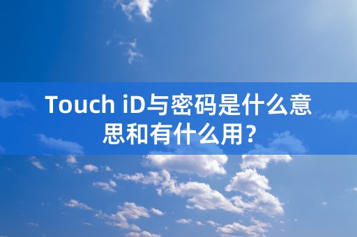 Touch iD与密码是什么意思和有什么用？