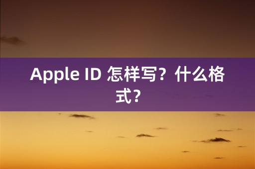 Apple ID 怎样写？什么格式？