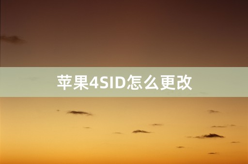 苹果4SID怎么更改