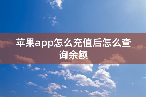 苹果app怎么充值后怎么查询余额