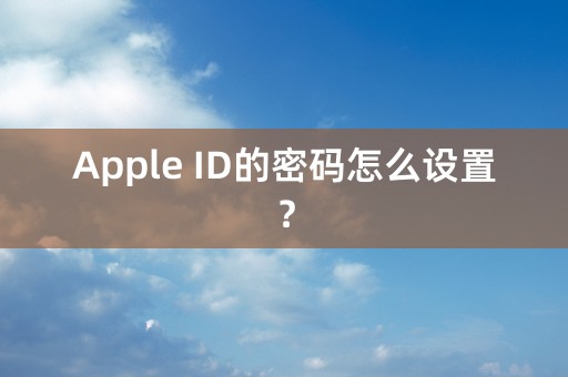 Apple ID的密码怎么设置？