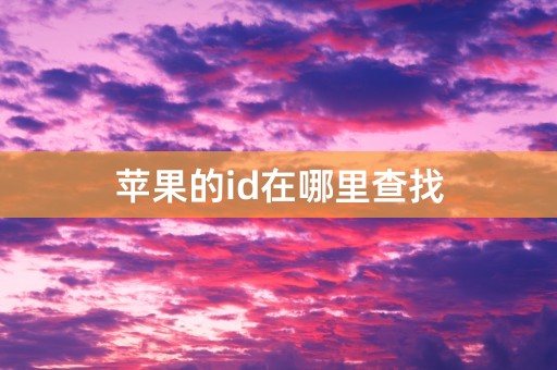 苹果的id在哪里查找