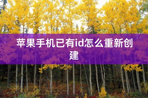 苹果手机已有id怎么重新创建