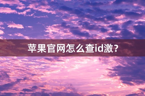 苹果官网怎么查id激？