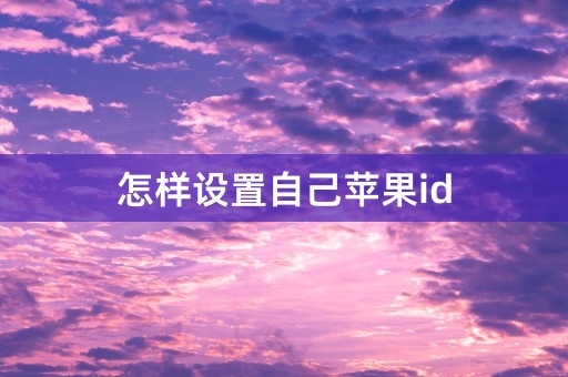 怎样设置自己苹果id