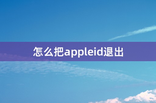 怎么把appleid退出