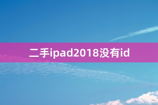 二手ipad2018没有id