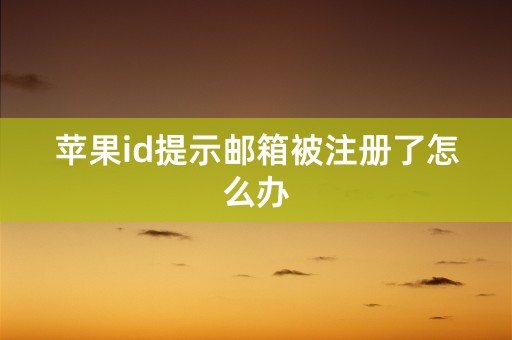 苹果id提示邮箱被注册了怎么办